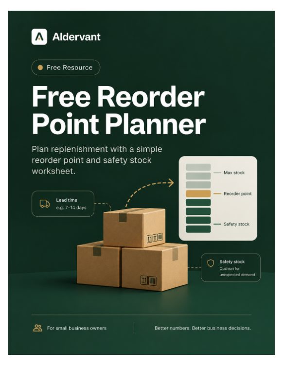 Cover of Aldervant's free Reorder Point Planner